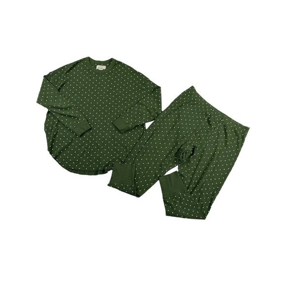 The Great x Eddie Bauer - Polka Dot PJ Set in Green - Picture 1 of 6